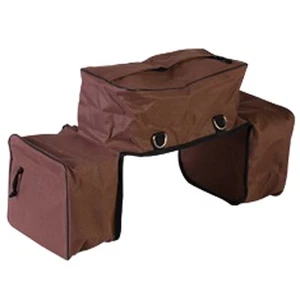 Combo bolsa de sillín 55AI U-Hilason Western Horse Tack 600D aislada marrón - Imagen 1 de 1