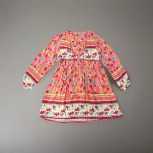 Floral Mini Boho Flowy Dress With Tassels Size M Peasant Festival - Picture 1 of 6