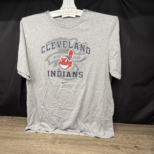 NIKE CLEVELAND INDIANS American League Gray T-SHIRT 2XL - Picture 1 of 9