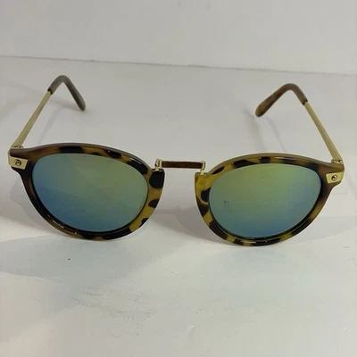  Gafas de sol de plástico con estampado de leopardo Zerouv monturas redondas pieza única de nariz Foto 1 de 4