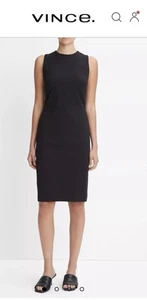 Vince Black Seamed-Front Sheath Dress Size 2 $395 - Picture 1 of 4