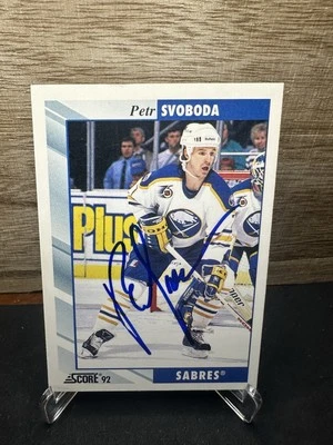 1992 Score  #114 Petr Svoboda - Buffalo Sabres In-Person ON-CARD AUTO - Image 1 of 2