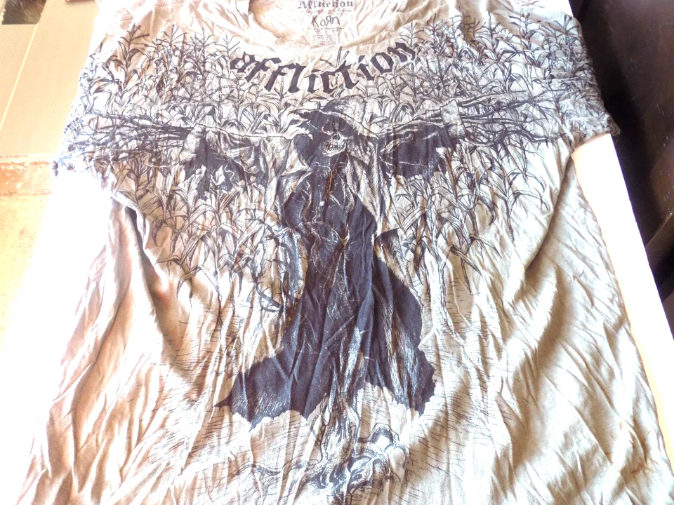 Camiseta Crazy Rare Affliction Korn Espantapájaros Calavera Diseño Gótico Talla Hombre 2xl Foto 1 de 4