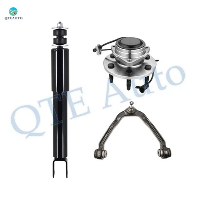 3PC Front Upper Control Arm-Wheel Hub-Shock For 2002-2006 Cadillac Escalade RWD - Image 1 of 4