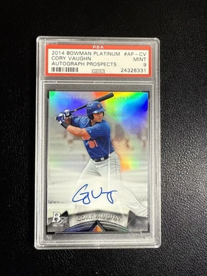 2014 Bowman Platinum #AP-CV Cory Vaughn Prospect Auto New York Mets Auto PSA 9 - Image 1 of 2