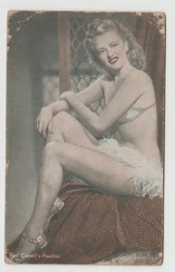 Tarjeta arcade de exhibición vintage EARL CARROLL'S VANITIES coloreada en blanco y negro PIN-UP GIRL - Imagen 1 de 2