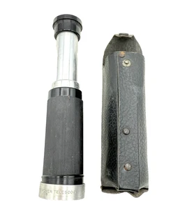 Vtg Antique Airguide Pocket 5 Power Telescope Black Case - Picture 1 of 11