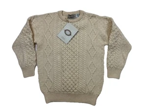 Maglione Aran Market maglione taglia L avorio panna maglia cavo pescatore girocollo - Foto 1 di 9