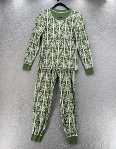 Pact Pyjama Set Damen klein grün weiß Baummuster Allover Oberteil Hose Weihnachten - Bild 1 von 24