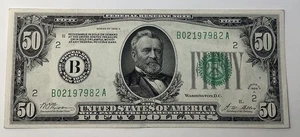 $50 Federal Reserve FR. 2100-B  Series 1928A  New York Bank  Note - Picture 1 of 2