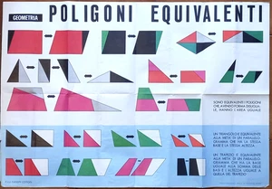 Geometria POLIGONI EQUIVALENTI-Tavola all. n. 2 de 'L'educatore Italiano'-Fabbri - Foto 1 di 2