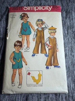 Simplicity Sewing Pattern 8811 Jumpsuit Overall & Bubblesuit Size 2 Cut Complete - Image 1 of 4