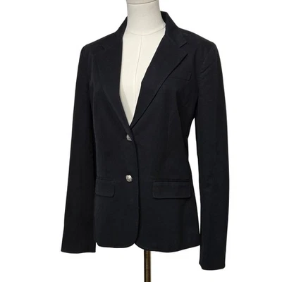 Blazer Lauren Ralph Lauren Mujer 12 Negro Elastizado Dos Botones Chaqueta de Carrera Foto 1 de 4