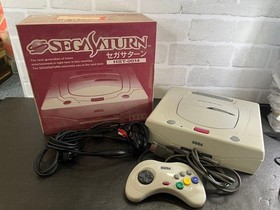 SEGA Saturn HST 3220 Console Box HST0014 Cream 2 Controller Ports Tested