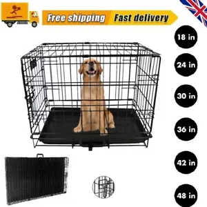 More details for metal dog cage puppy training crate pet carrier small medium large xl xxl metal