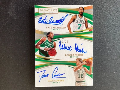 Robert Parish / Dave Cowens / Archibald Immaculate Auto Autograph Celtics 6/25 - Image 1 of 2