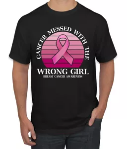 Camiseta para hombre Cancer Messed With the Wrong Girl Awareness - Imagen 1 de 10