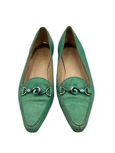 Mocassini/Ballerine Fendi blu turchese stampa pelle di serpente con fibbie di serpente smaltate 37,5 - Foto 1 di 11