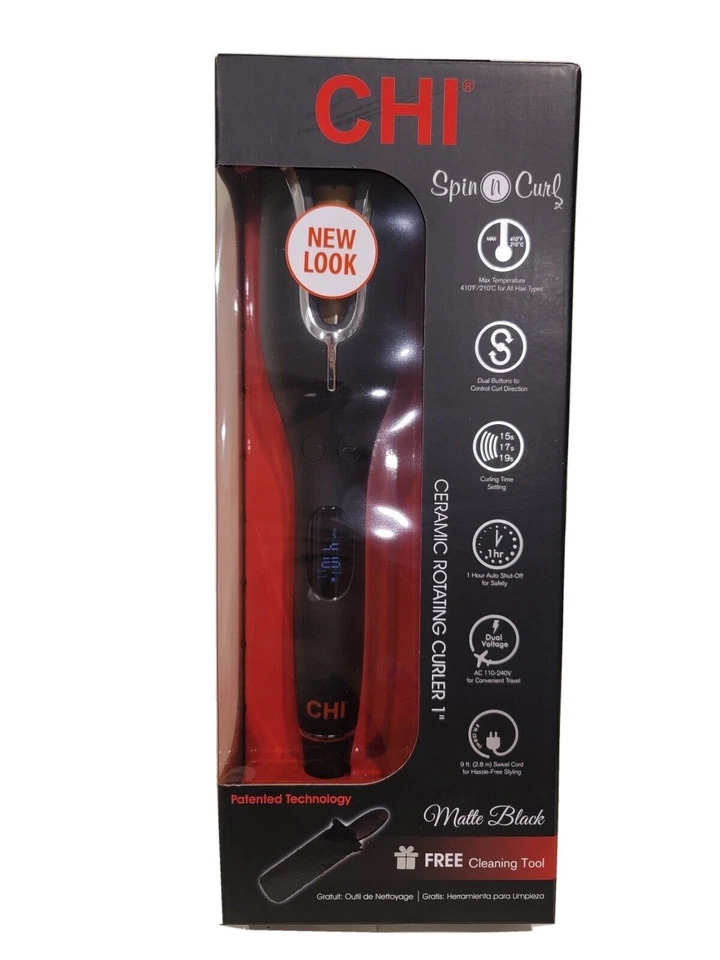 CHI Air Spin N Curl Curling Iron/Wand - Black CA2247 - Image 1 of 1