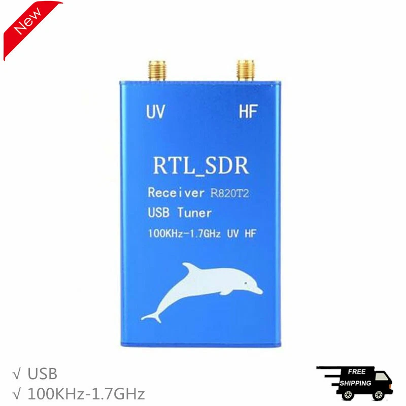 RTL2832U+R820T2 100KHz-1.7GHz UHF VHF HF RTL.SDR USB Tuner Receiver AM FM Radio - Image 1 of 4
