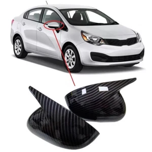 ABS Carbon Fiber Ox Horn Rearview Mirror Cover Trim Caps For 2010-2016 Kia Rio - Bild 1 von 8