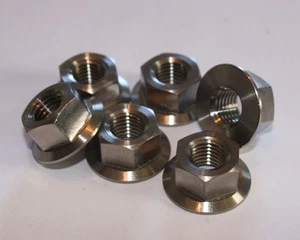 6 Tuercas de cabeza de brida de titanio M8x1.25mm paquete de 6 - Imagen 1 de 2