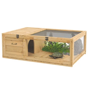 Wooden Tortoise House Turtle Habitat Enclosure Reptile Cage for Lizards, Geckos - Picture 1 of 10
