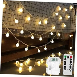 Battery Operated LED Globe String Lights, 2-Pack Total 52FT Warm White/2-Pack - Picture 1 of 8