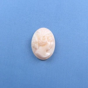 Art Deco Coral Rosa Camafeo para Broche Colgante Pulsera - Imagen 1 de 5