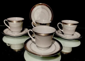 Noritake..Manor Platinum...Set of (2) Cups & Saucers..Three Sets of 2 Available. - Picture 1 of 8