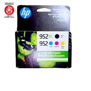 4 Pack HP 952XL Black&952 Cyan/Magenta/Yellow Original Ink Factory Sealed 25/26 - Picture 1 of 4
