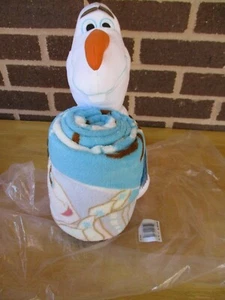 Disney Frozen Olaf 11" Plush-+Fleece 40" X 50" PrincessThrow Blanket Hugger Set - Picture 1 of 8