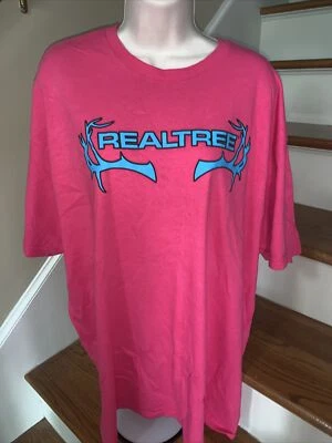 REALTREE Hot Rosa Fucsia Ciervo Cuernos en Azul Cielo Blusa Camisa Top Para Mujer’s XL Foto 1 de 4