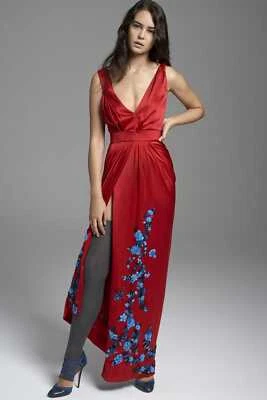 Vestido Carolina Herrera Rojo Adornado Seda (Talla 2) - Precio de venta sugerido por el fabricante $4999.00 Foto 1 de 4