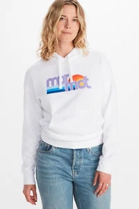 NWT! Marmot Women's Sz XS Costal Fleece Pullover Graphic Hoodie Sweatshirt White - Picture 1 of 9