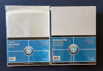 100 New CSP Thick Magazine Bags And Boards - Acid Free Archival Magazine Storage