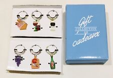 Avon Gift Collection de Cadeaux "Charming Cafes" Set of 6 Wine Charms NEW 