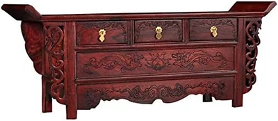 Standing Chinese Rosewood Red Wooden Display Decorate Shelf Desktop (Deska) - Image 1 of 4