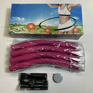 Weighted Fitness Hula Hoop Home 6 PCS Workout and Toning Pink Gym Health 3lbs - Picture 1 of 6