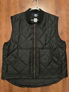 Polar King By Key Lined Full Zip Black Quilted Vest Sleeveless Mens 2X  OUTDOOR