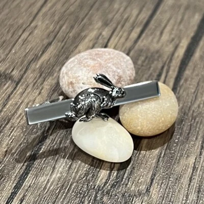 Clipe de gravata de coelho masculino presente de Natal lebre barra de gravata na caixa - Imagem 1 de 4