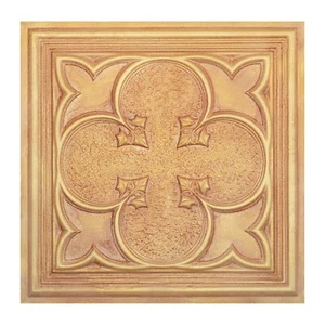 Faux Tin Ceiling Tiles wainscoting PVC Wall Panels PL35 Vintage brown gold 10pcs - Picture 1 of 21