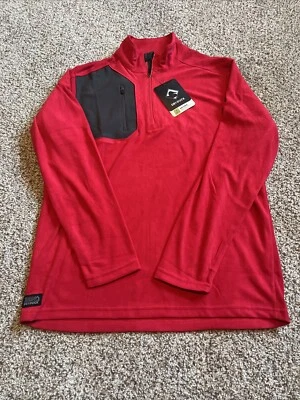 Dri Duck Long Sleeve Quarter Zip Shirt Men's M Red - Image 1 of 4