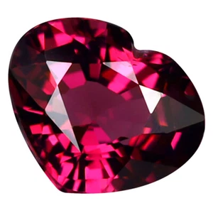 1.14 ct  Heart Cut (7 x 6 mm) Tanzania Purplish Pink Rhodolite Garnet Gemstone - Picture 1 of 1