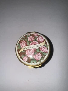 Halcyon Days La Vie En Rose Musical Enamel TRINKET BOX!!! - Picture 1 of 13