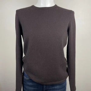 Suéter Lands' End 100 % cachemir marrón cuello redondo para mujer talla pequeña clásico suave - Imagen 1 de 7