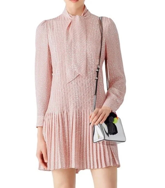 Vestido Kate Spade Rosa Estampado Leopardo con Corbata Coño-Lazo - Talla 4 Foto 1 de 4