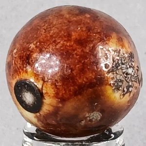 Vintage Brown Bennington Clay Marble .65 Inches Near-Mint Condition - Picture 1 of 16