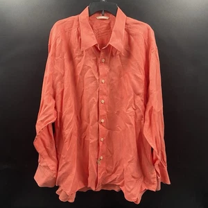 Tommy Bahama Relax Shirt Men 2XL Coral Orange Linen Long Sleeve Beach Tropical - Picture 1 of 7