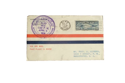 US SC C7 ELKO, NEVADA to first flight BOISE 1926 - Image 1 of 2